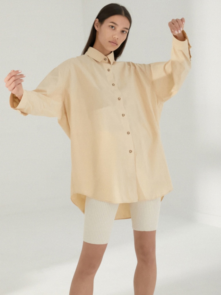 Cordera Monica The Pale Gray Cotton Shirt Og Oversized Button Down Ss 2020 Rare — image 4 of 8